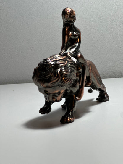 Unique Bronze Lighter with Woman Riding a Lion - Limited Edition - SimsonStore