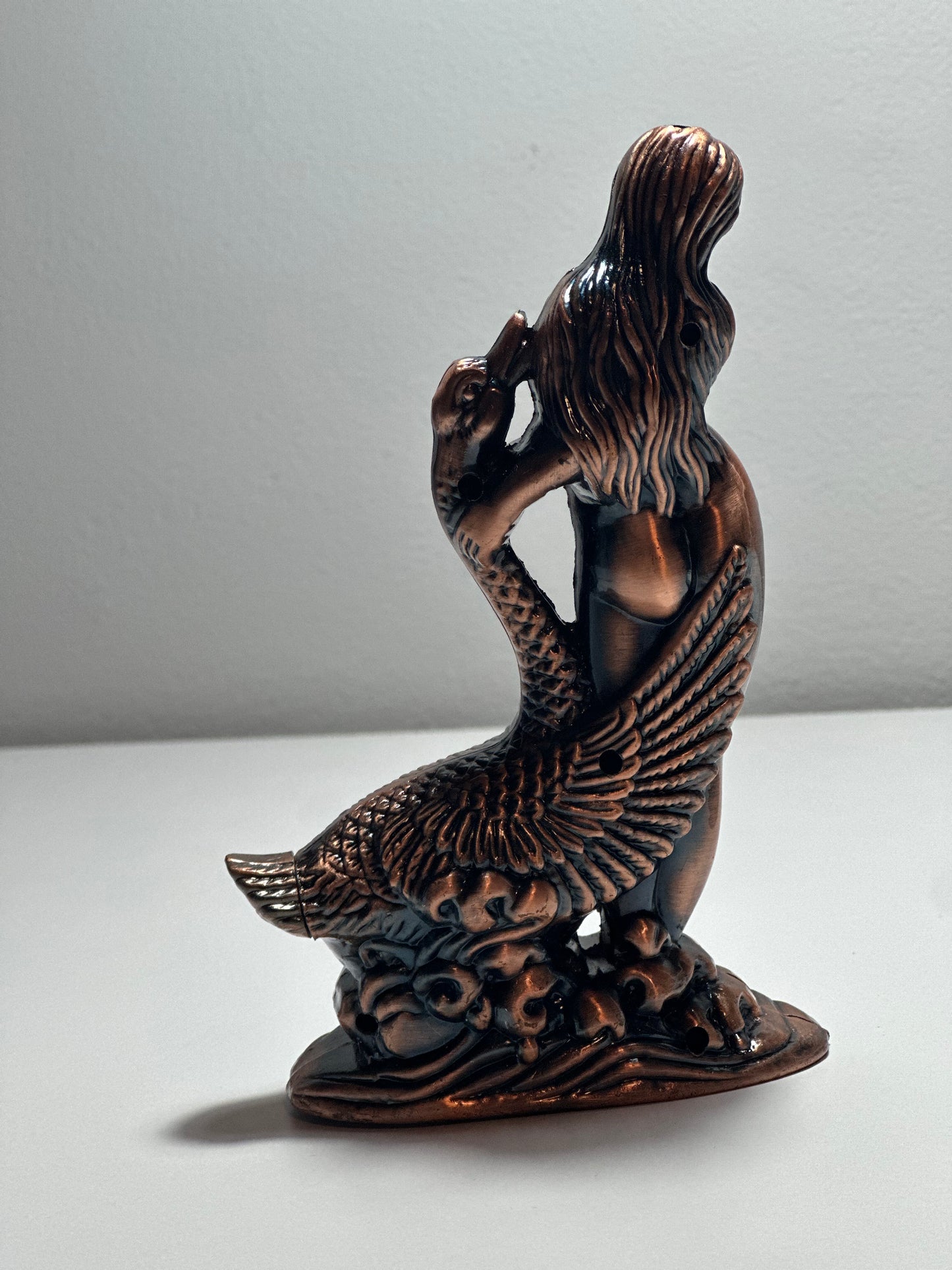 Unique Bronze Lighter Featuring a Woman Embracing a Swan - Limited Edition - SimsonStore