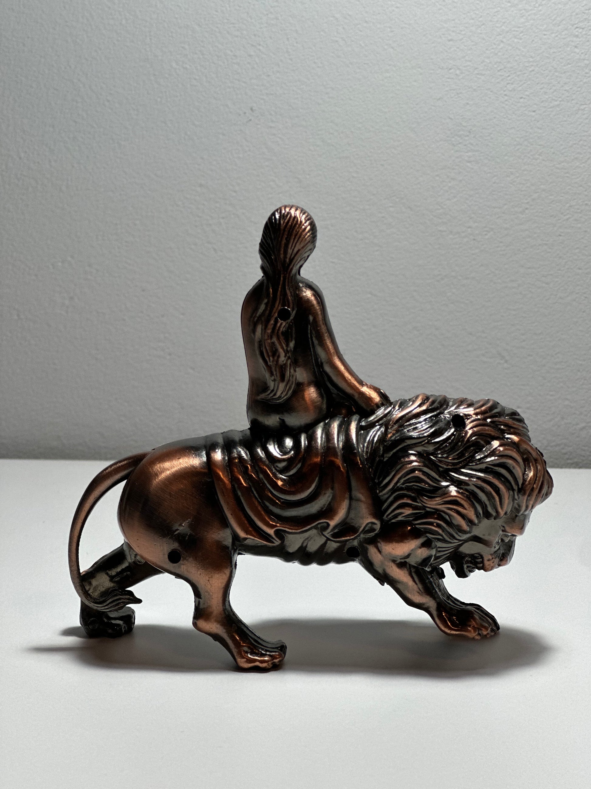 Unique Bronze Lighter with Woman Riding a Lion - Limited Edition - SimsonStore